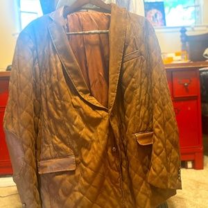 Joseph About size 52L Big and Tall Brown Quilted Sport Jacket